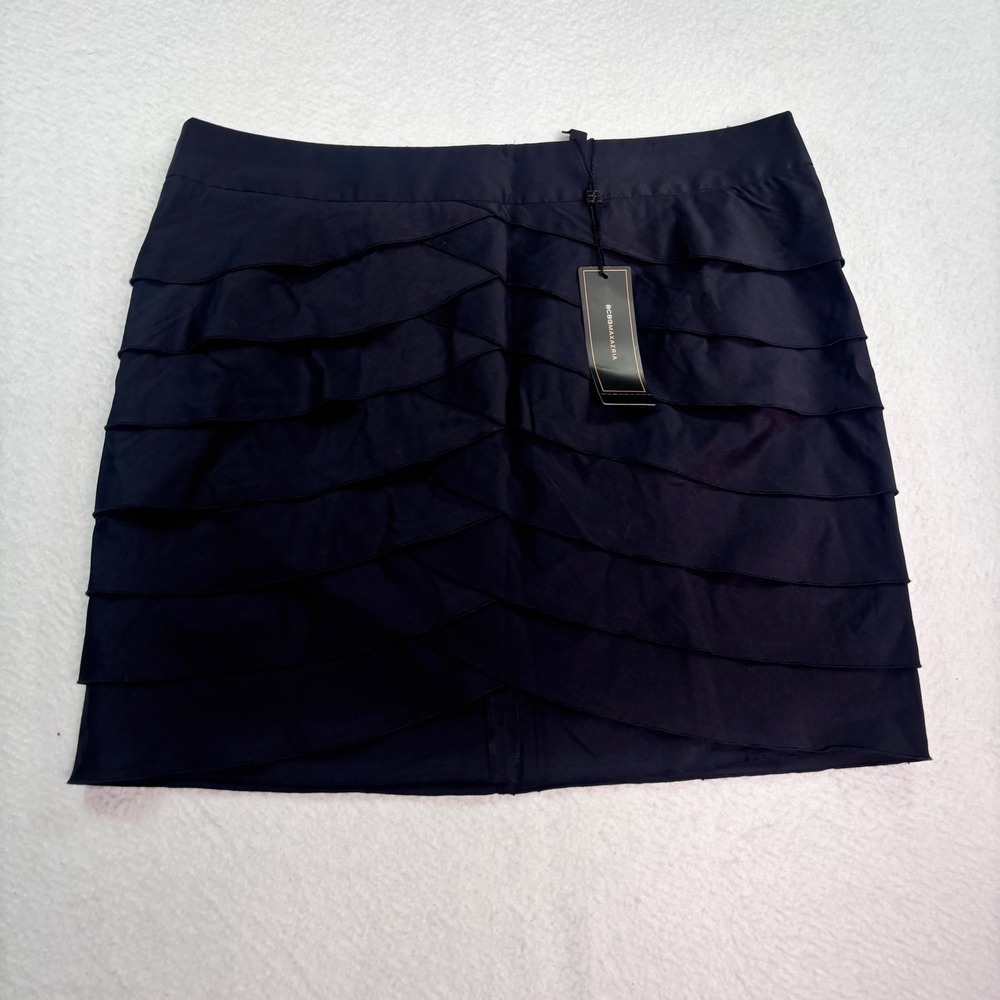 BCBG Max Azria Navy Layered Mini Skirt Womens‎ Size 12 NWT Designer Y2K Coquette